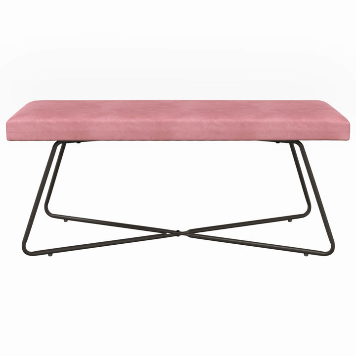 bænk Ensfarvet Lyserød 110 x 40 x 45 cm Velour