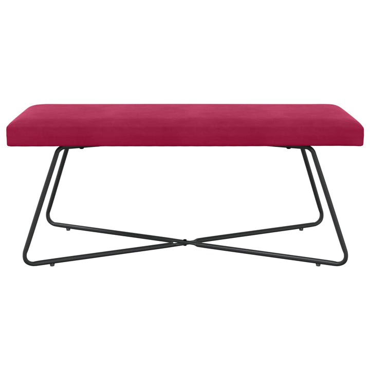 bænk Ensfarvet Vinrød 110 x 40 x 45 cm Velour