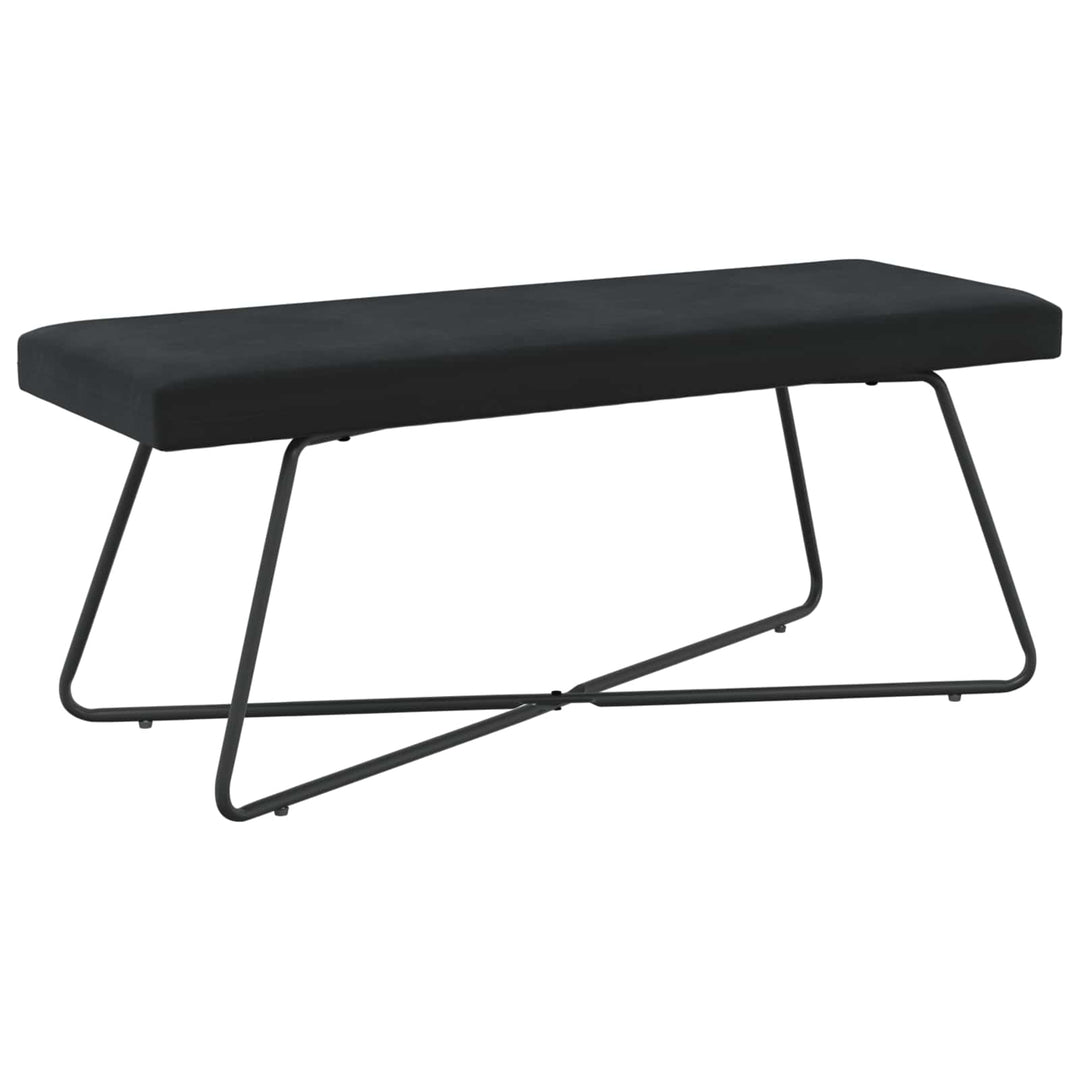 bænk Ensfarvet Sort 110 x 40 x 45 cm Velour