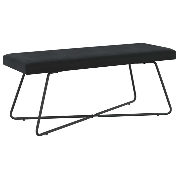 bænk Ensfarvet Sort 110 x 40 x 45 cm Velour