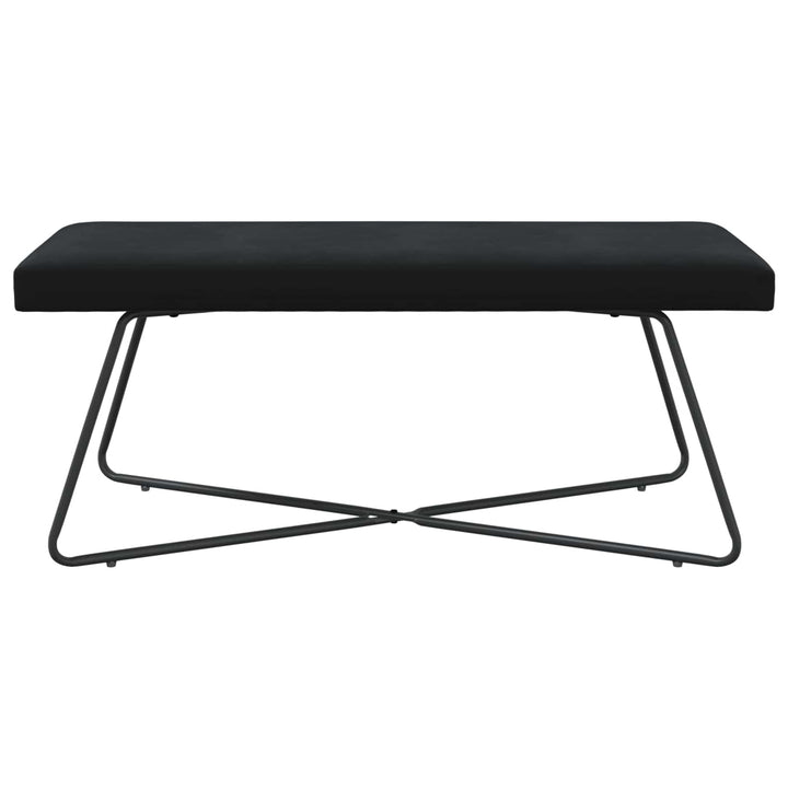 bænk Ensfarvet Sort 110 x 40 x 45 cm Velour