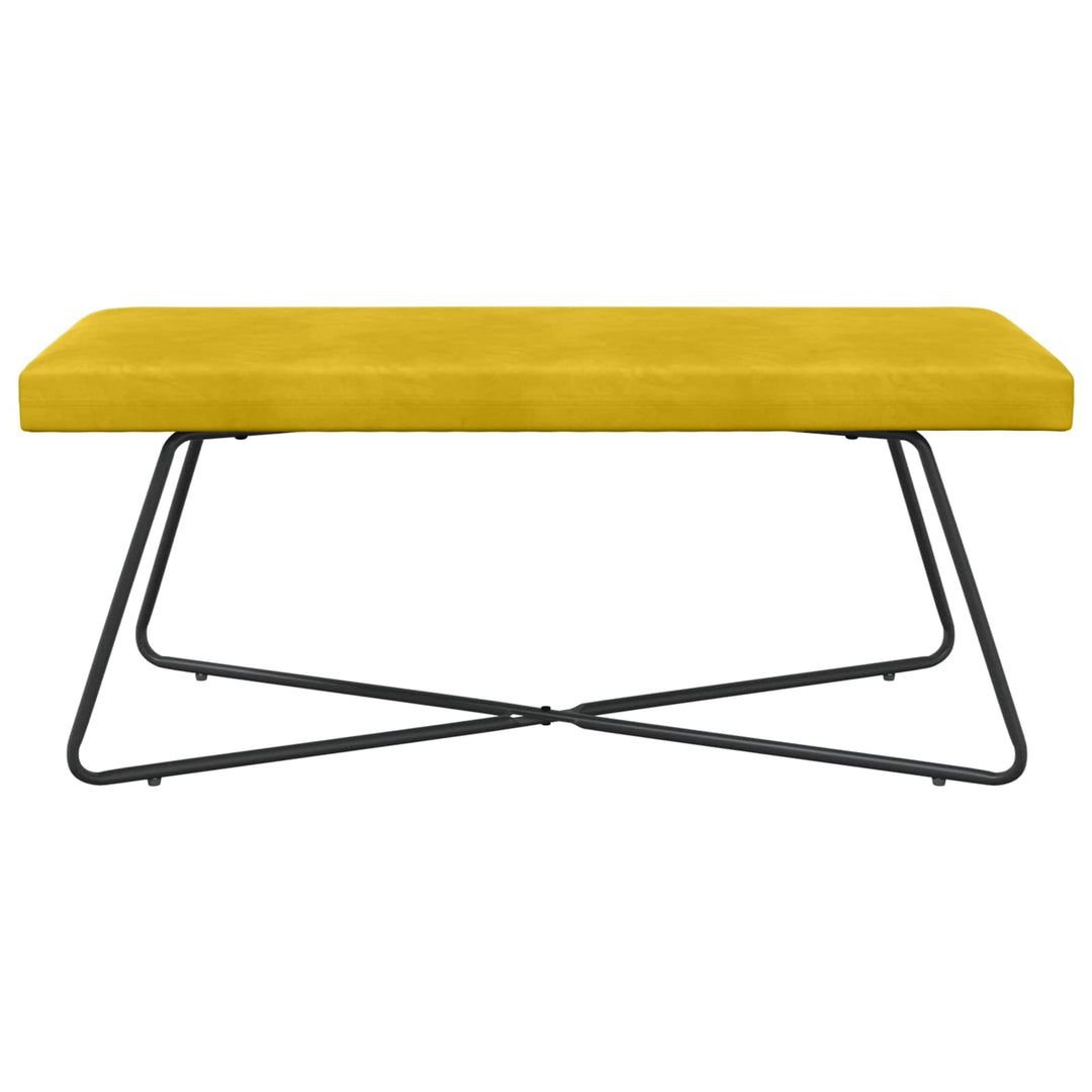 bænk Ensfarvet Gul 110 x 40 x 45 cm Velour