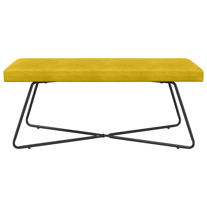 bænk Ensfarvet Gul 110 x 40 x 45 cm Velour