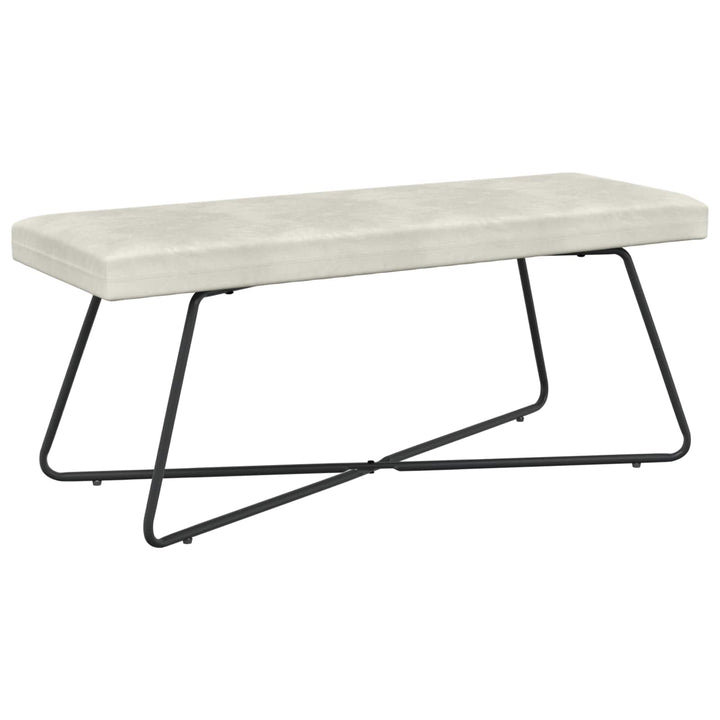 bænk Ensfarvet Cremefarvet 110 x 40 x 45 cm Velour