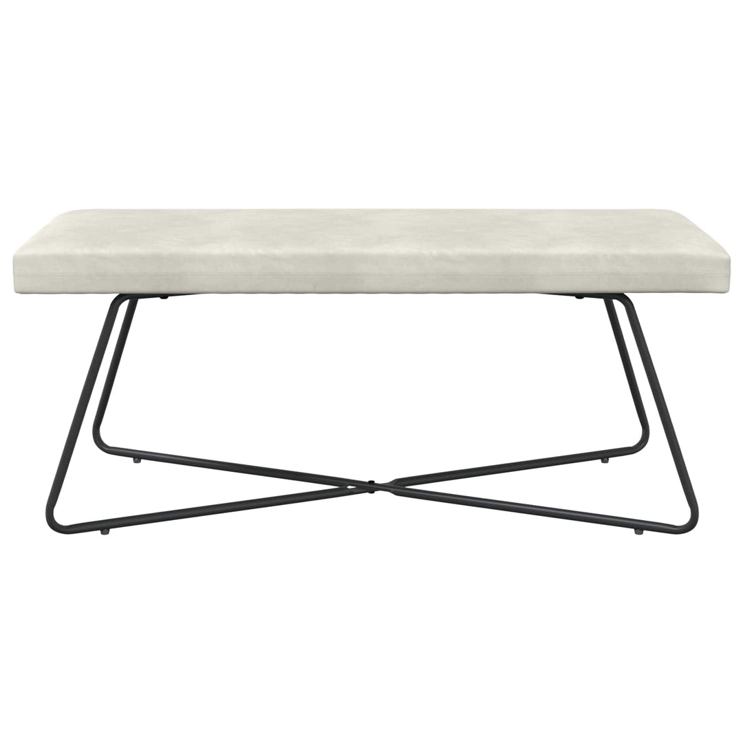 bænk Ensfarvet Cremefarvet 110 x 40 x 45 cm Velour