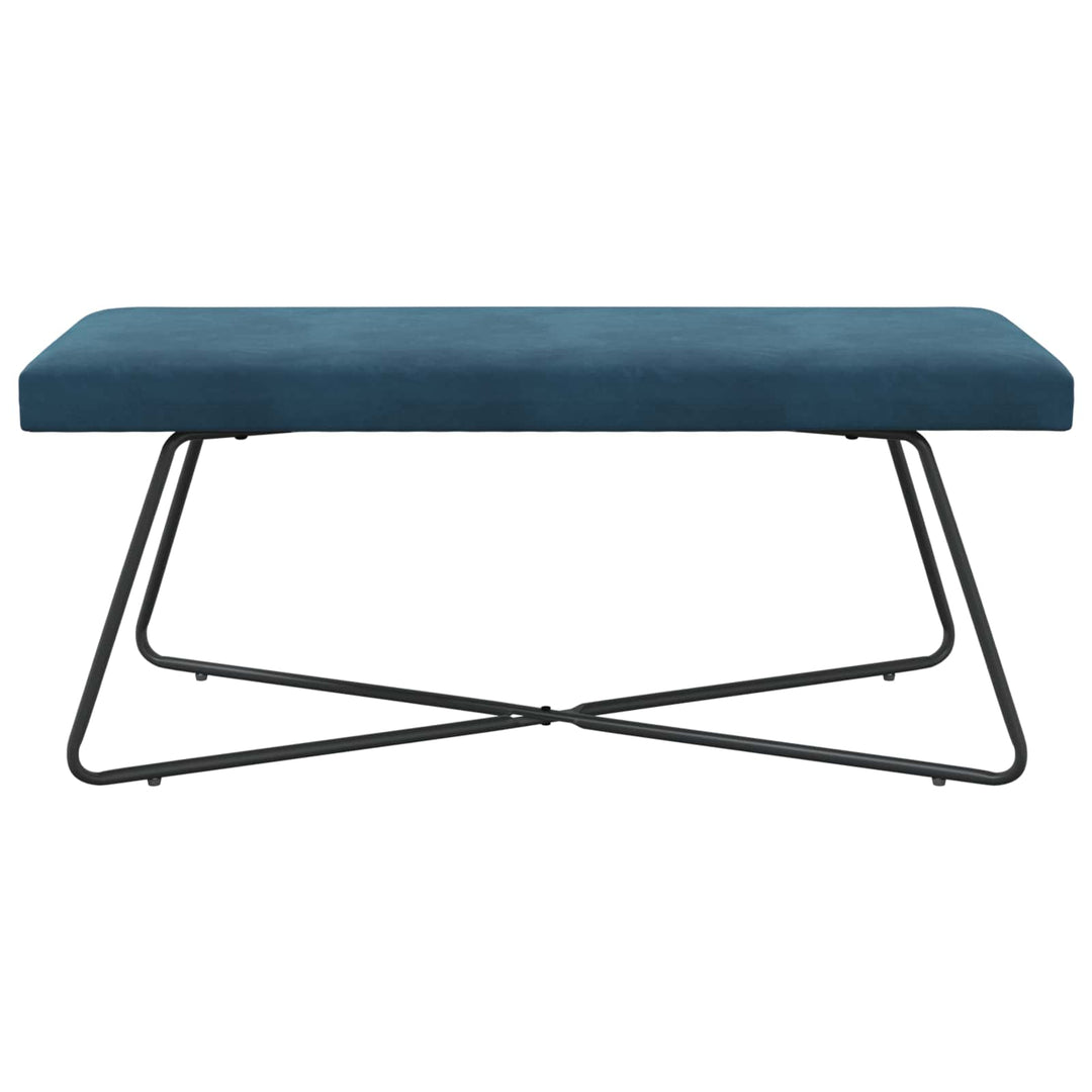 bænk Ensfarvet Blå 110 x 40 x 45 cm Velour