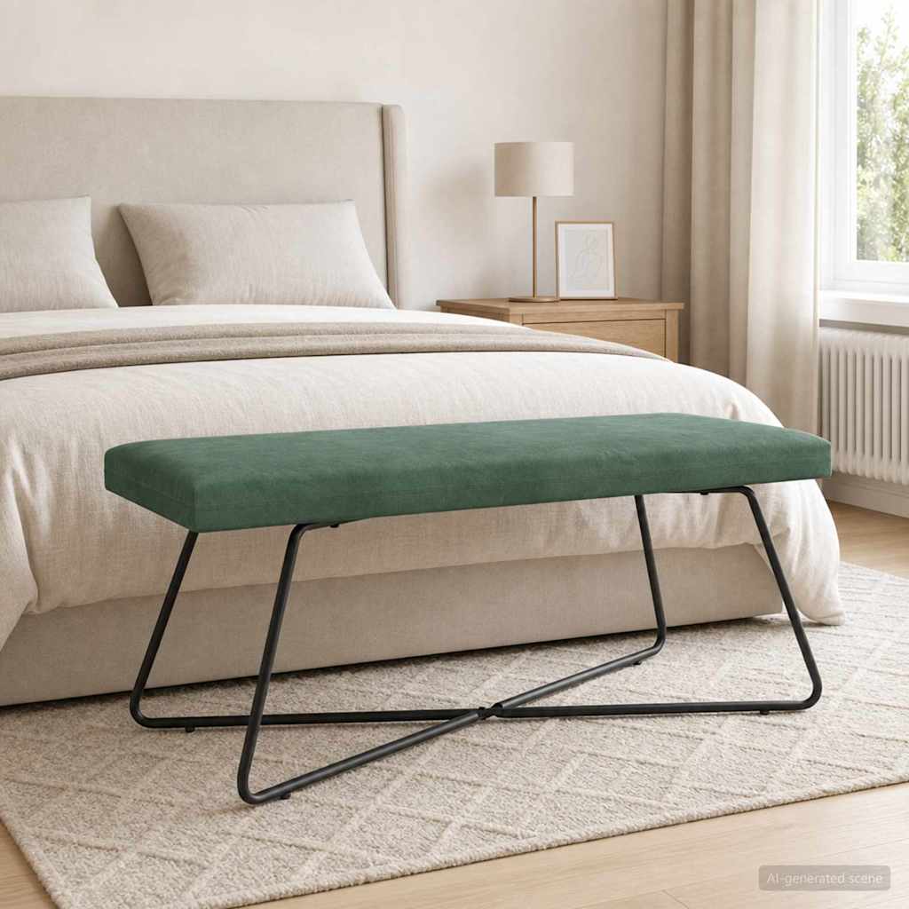 bænk Havgrøn 110 x 40 x 45 cm Fløjl