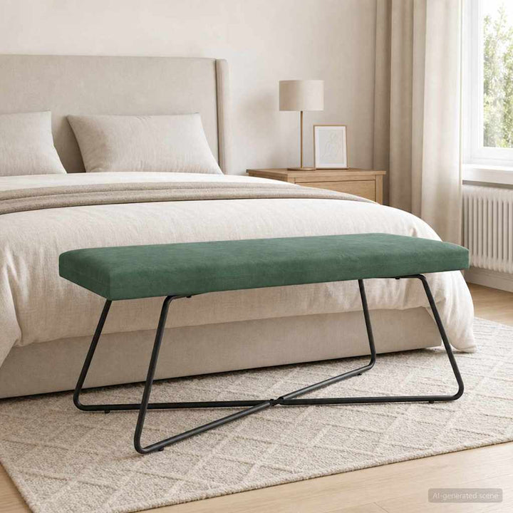 bænk Havgrøn 110 x 40 x 45 cm Fløjl