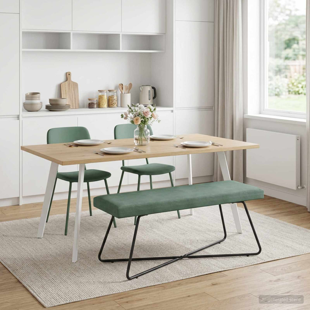 bænk Havgrøn 110 x 40 x 45 cm Fløjl
