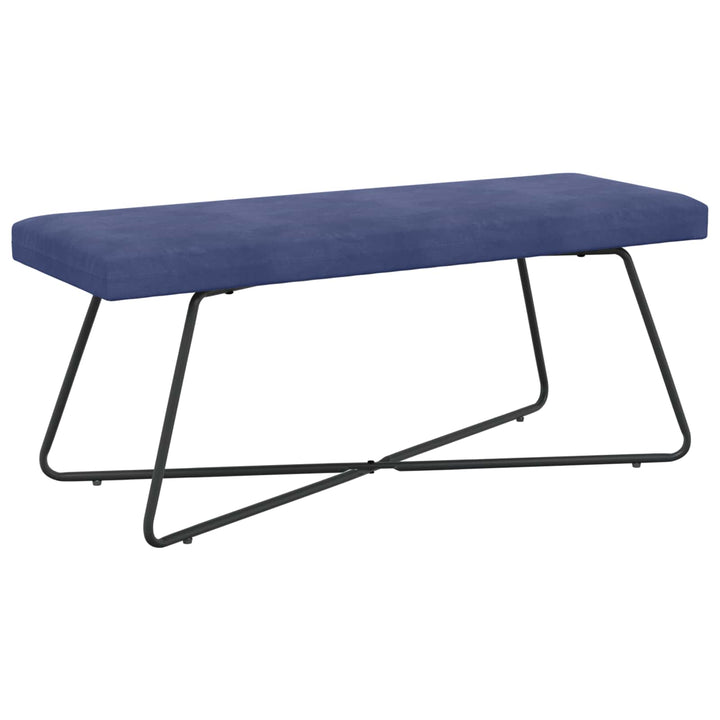bænk Ensfarvet Politi blå 110 x 40 x 45 cm Velour
