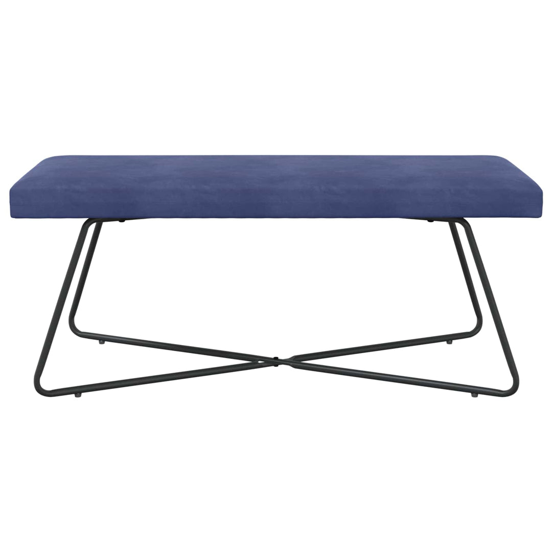 bænk Ensfarvet Politi blå 110 x 40 x 45 cm Velour