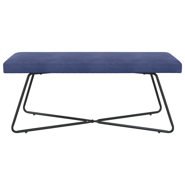 bænk Ensfarvet Politi blå 110 x 40 x 45 cm Velour