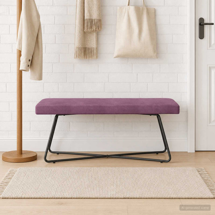 bænk Ensfarvet Lilla 110 x 40 x 45 cm Velour