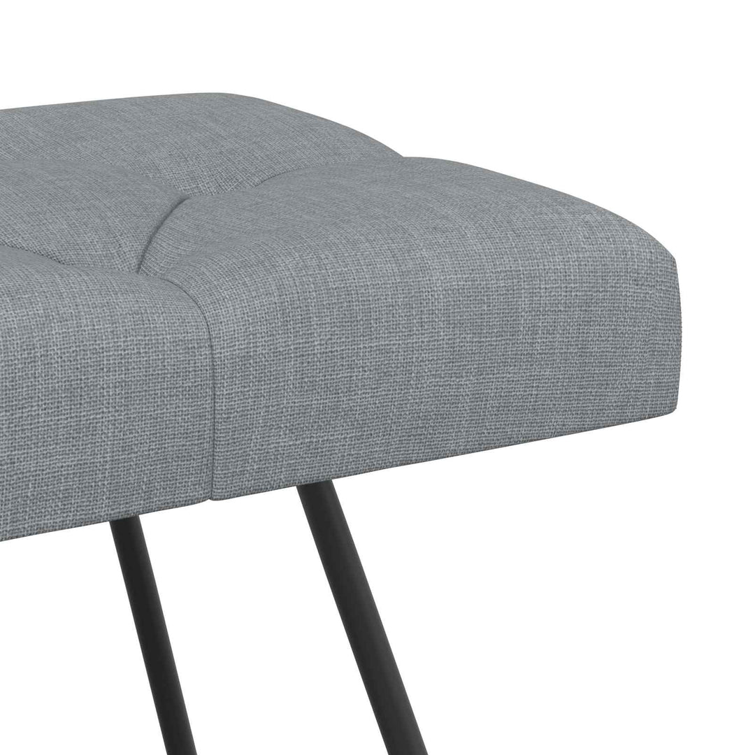 Bænk med knap tufting Lysegrå 80 x 40 x 46 cm Stof