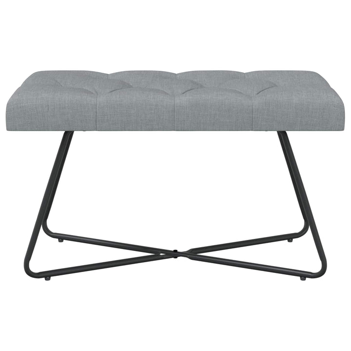 Bænk med knap tufting Lysegrå 80 x 40 x 46 cm Stof