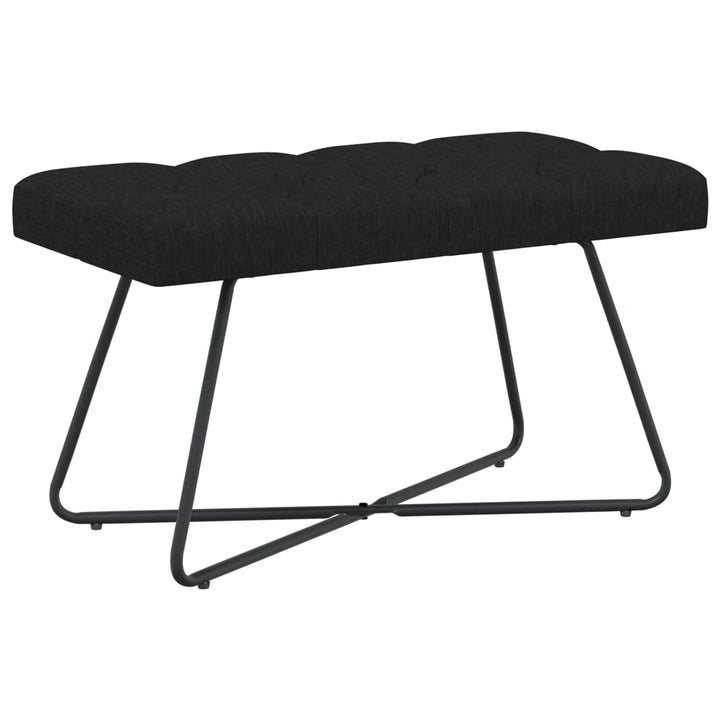 Bænk med knap tufting Sort 80 x 40 x 46 cm Stof