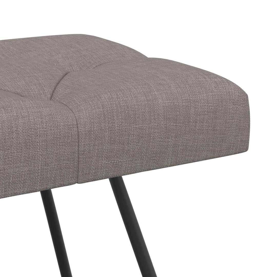 Bænk med knap tufting Gråbrun 80 x 40 x 46 cm Stof