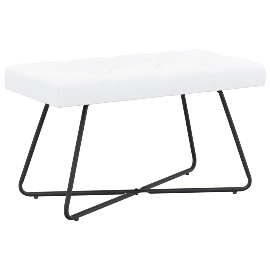 Bænk med knap tufting Hvid 80 x 40 x 46 cm Stof
