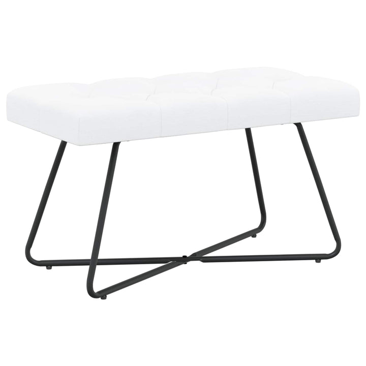 Bænk med knap tufting Hvid 80 x 40 x 46 cm Stof