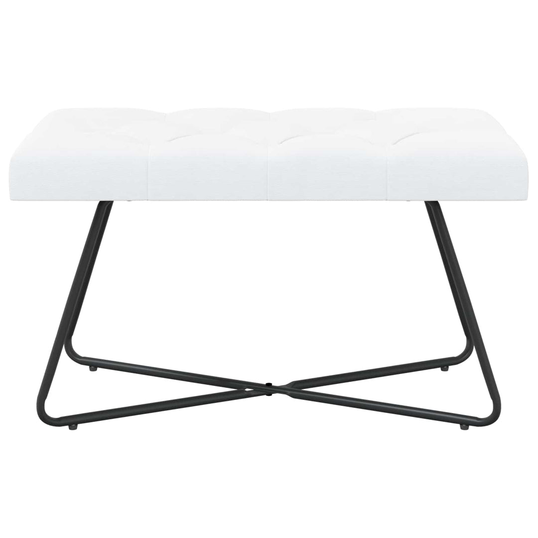 Bænk med knap tufting Hvid 80 x 40 x 46 cm Stof