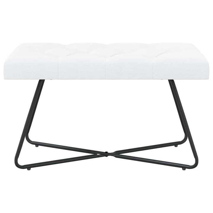 Bænk med knap tufting Hvid 80 x 40 x 46 cm Stof