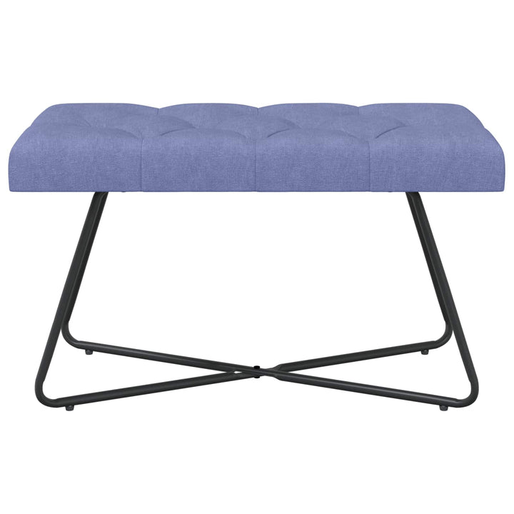 Bænk med knap tufting Jeans blå 80 x 40 x 46 cm Stof