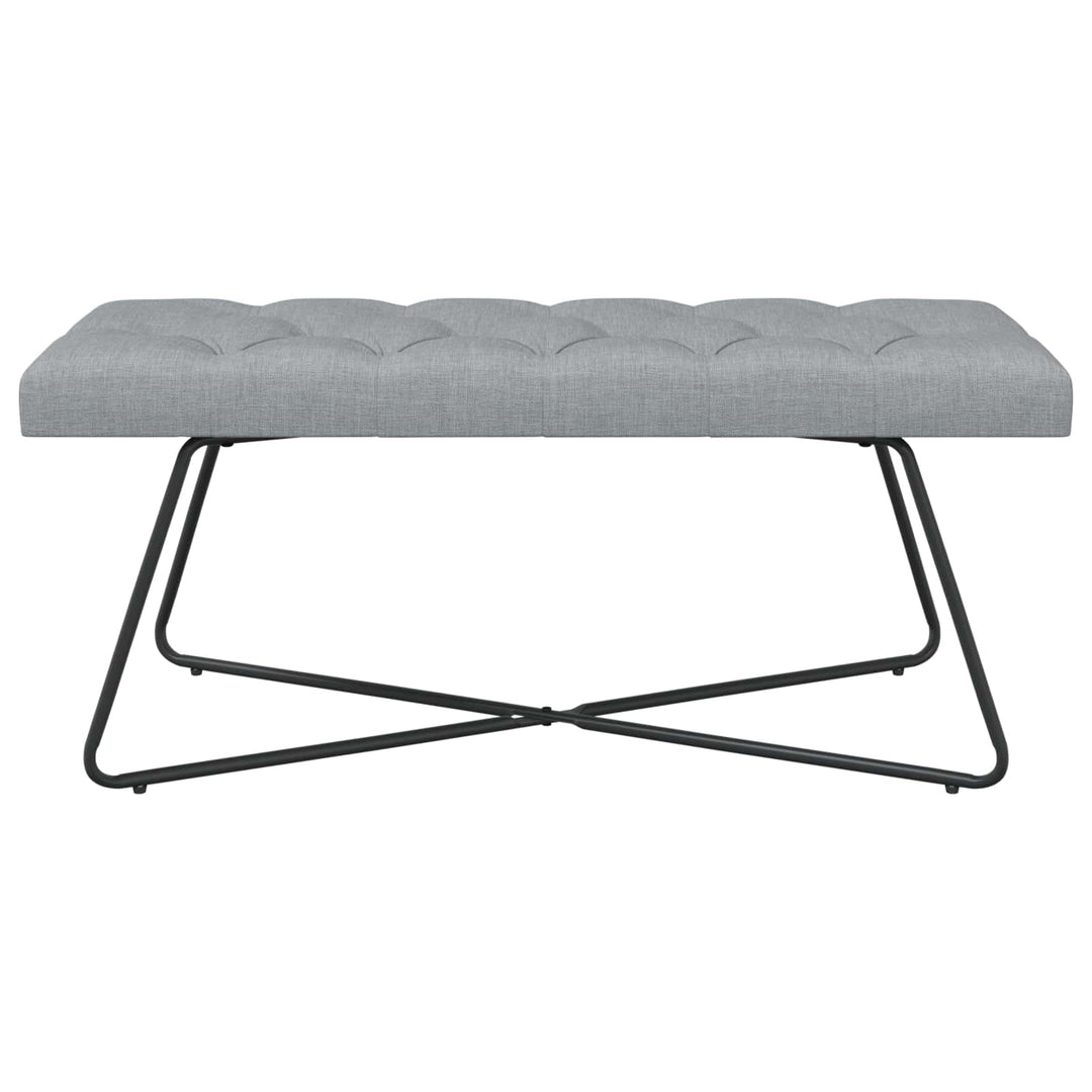 Bænk med knap tufting Lysegrå 110 x 40 x 46 cm Stof