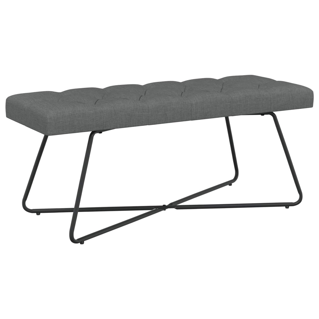Bænk med knap tufting Mørkegrå 110 x 40 x 46 cm Stof