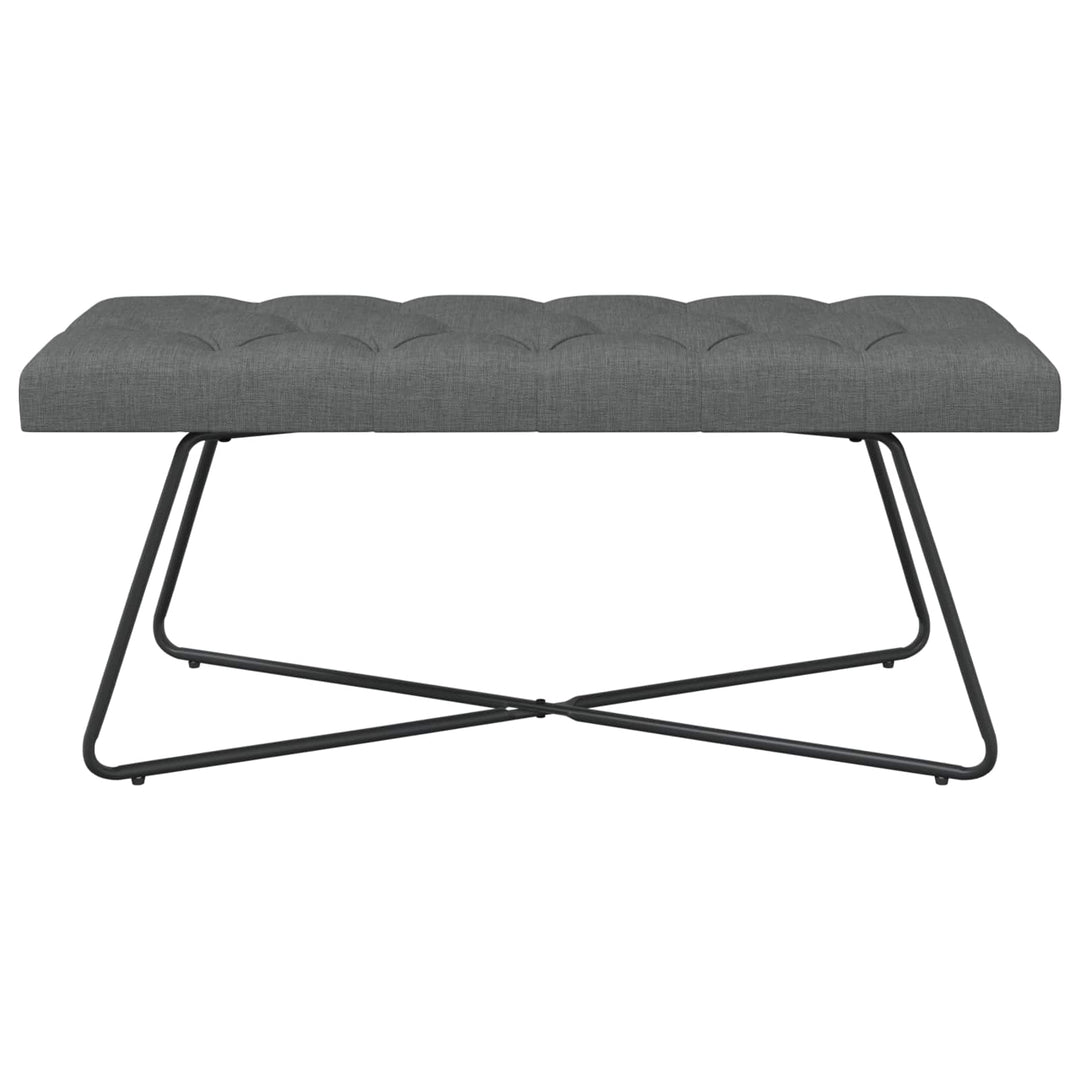 Bænk med knap tufting Mørkegrå 110 x 40 x 46 cm Stof