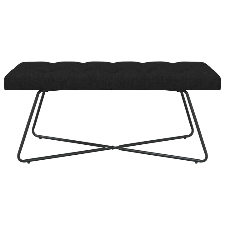 Bænk med knap tufting Sort 110 x 40 x 46 cm Stof