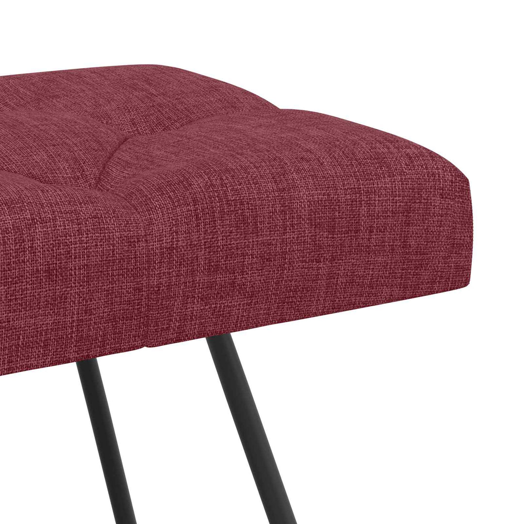 Bænk med knap tufting Vinrød 110 x 40 x 46 cm Stof