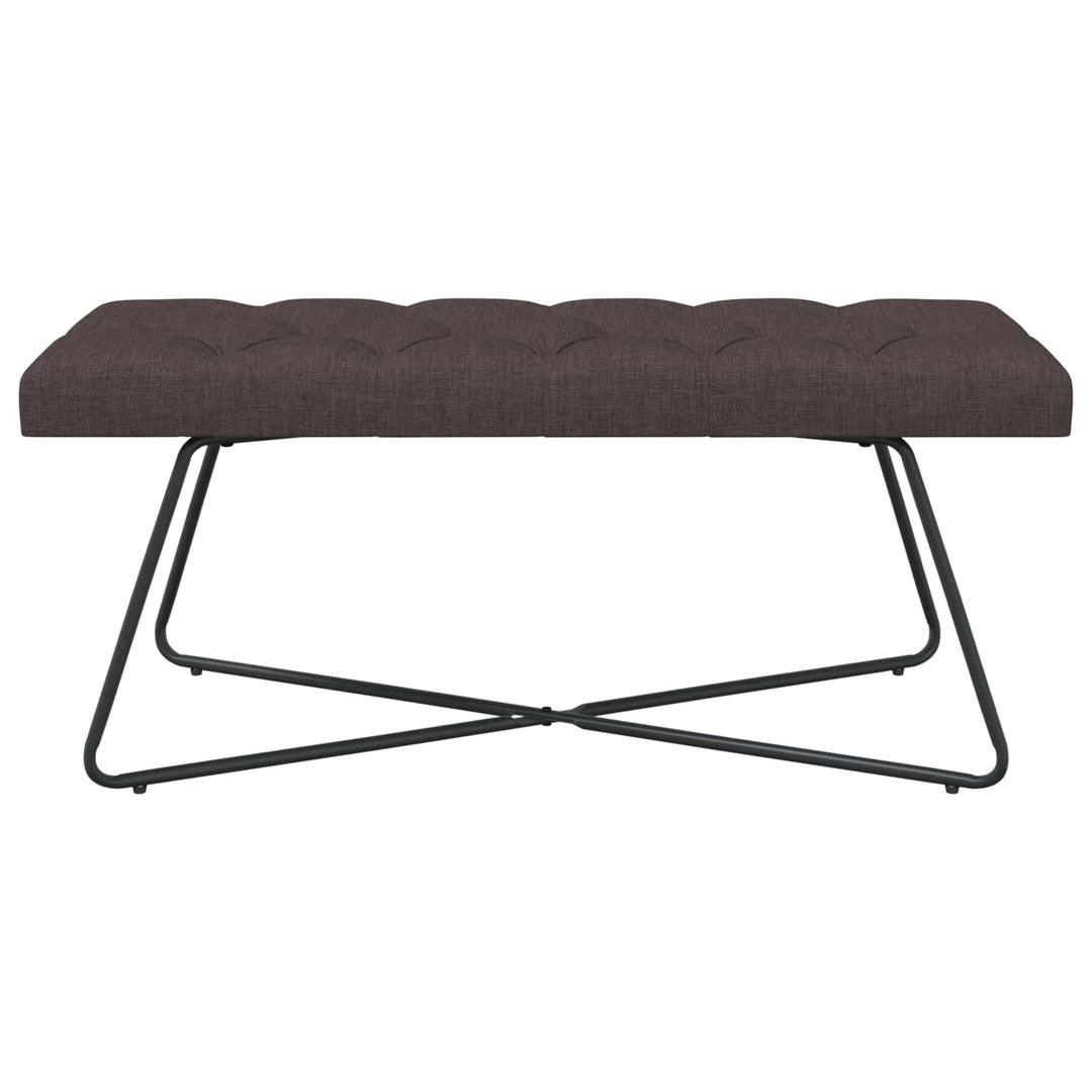 Bænk med knap tufting Mørk Brun 110 x 40 x 46 cm Stof