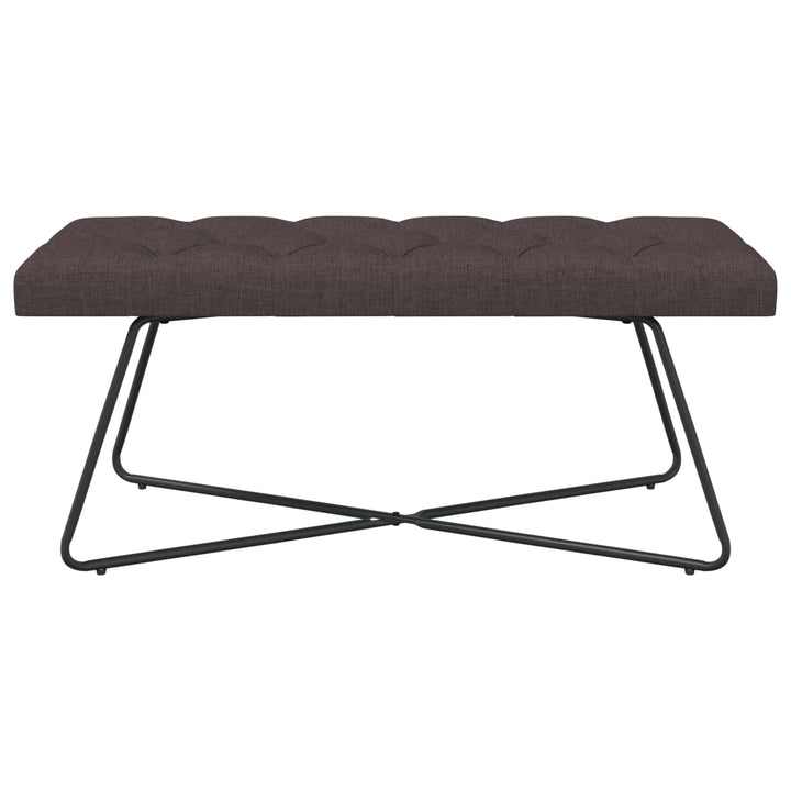 Bænk med knap tufting Mørk Brun 110 x 40 x 46 cm Stof
