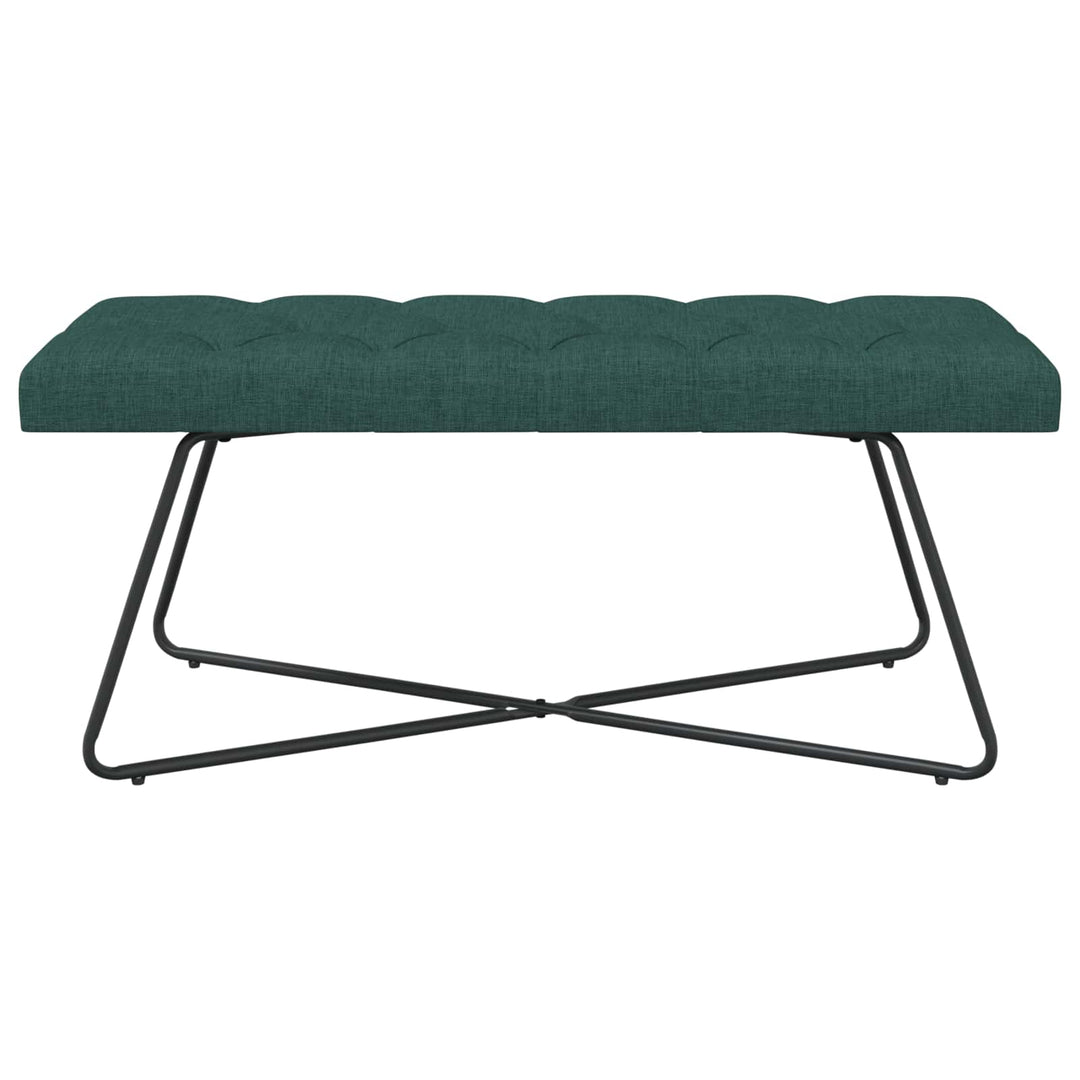 Bænk med knap tufting Mørkegrøn 110 x 40 x 46 cm Stof