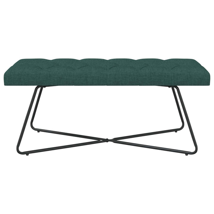 Bænk med knap tufting Mørkegrøn 110 x 40 x 46 cm Stof