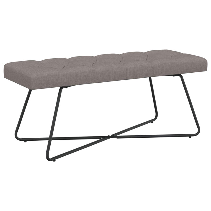 Bænk med knap tufting Gråbrun 110 x 40 x 46 cm Stof