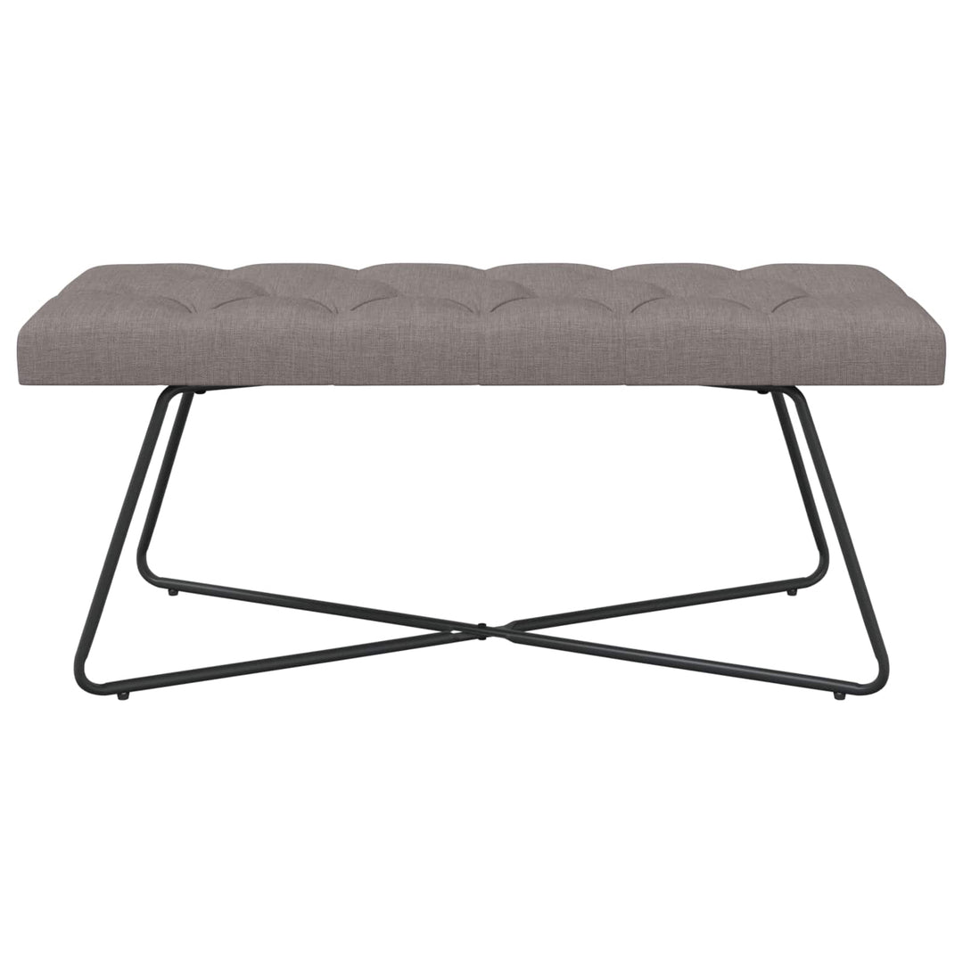 Bænk med knap tufting Gråbrun 110 x 40 x 46 cm Stof
