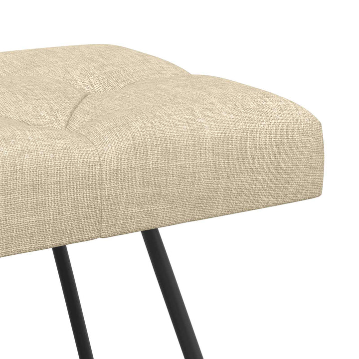 Bænk med knap tufting Cremefarvet 110 x 40 x 46 cm Stof