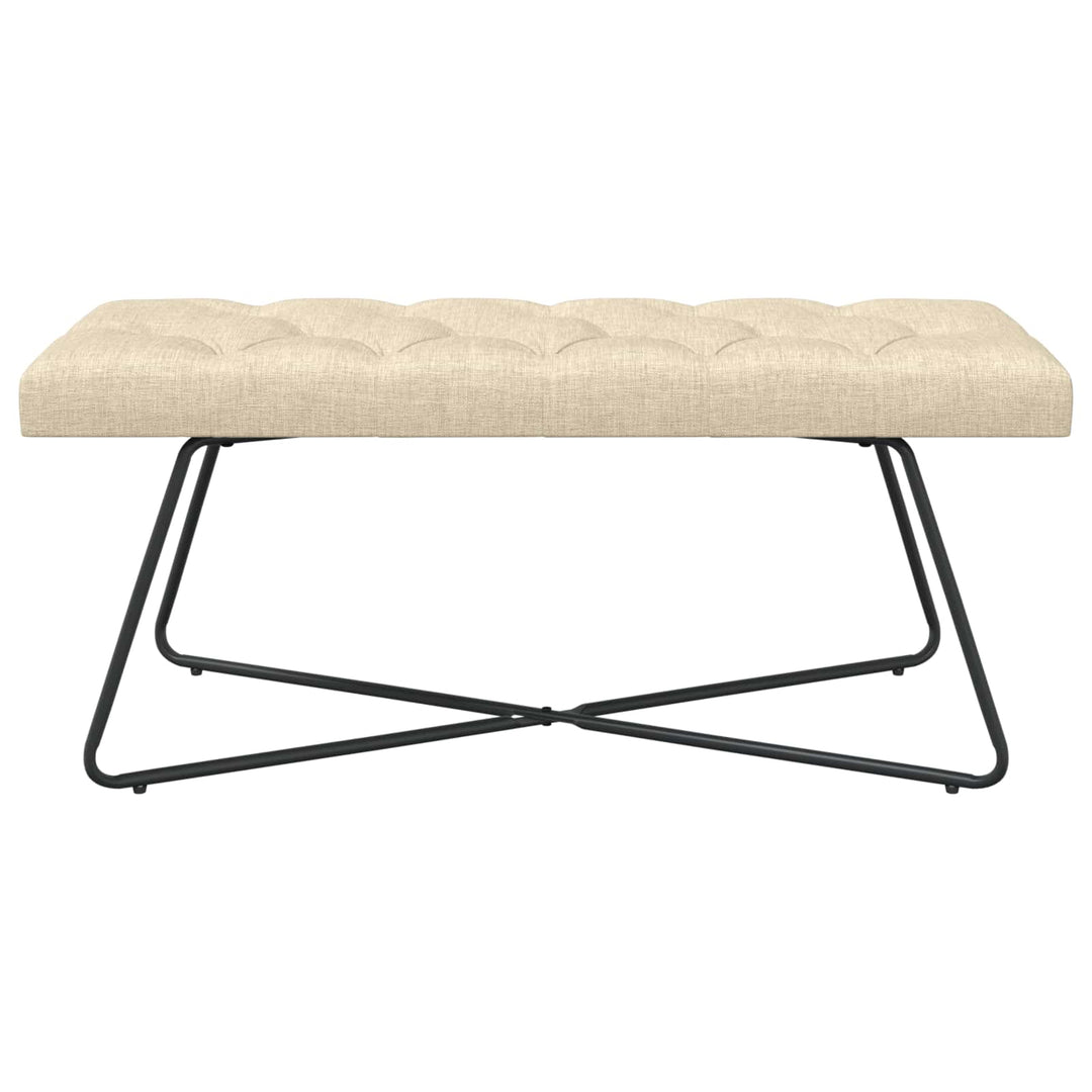Bænk med knap tufting Cremefarvet 110 x 40 x 46 cm Stof