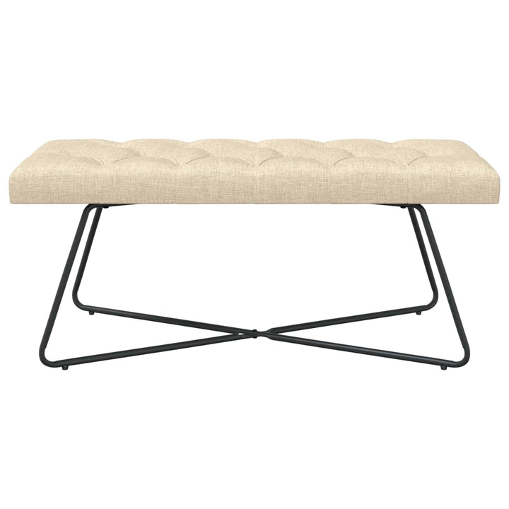 Bænk med knap tufting Cremefarvet 110 x 40 x 46 cm Stof