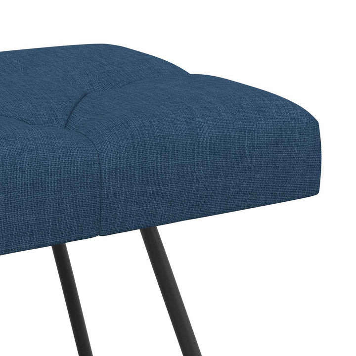 Bænk med knap tufting Blå 110 x 40 x 46 cm Stof