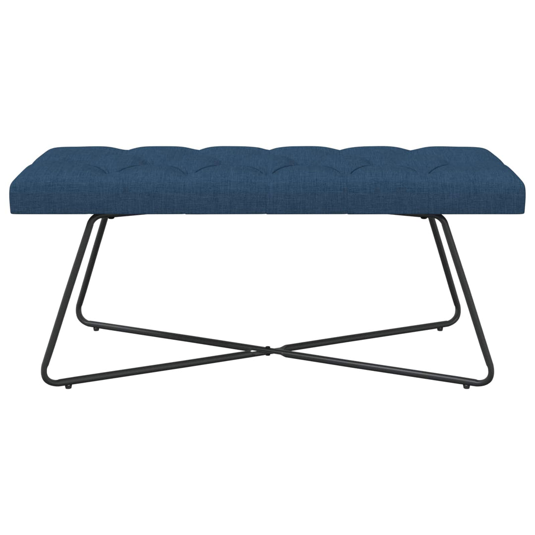 Bænk med knap tufting Blå 110 x 40 x 46 cm Stof