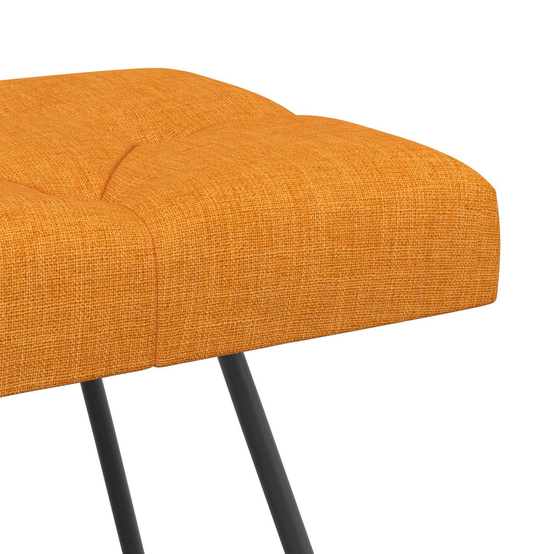 Bænk med knap tufting Mørk Gul 110 x 40 x 46 cm Stof