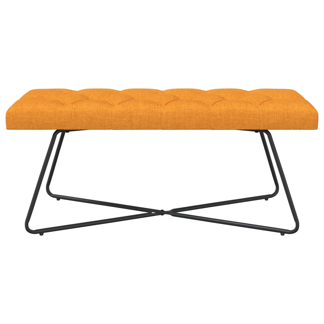 Bænk med knap tufting Mørk Gul 110 x 40 x 46 cm Stof