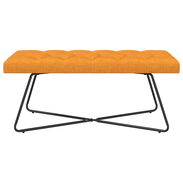 Bænk med knap tufting Mørk Gul 110 x 40 x 46 cm Stof