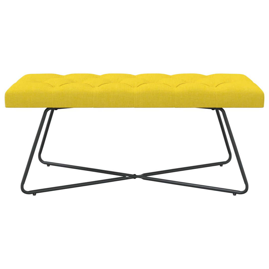 Bænk med knap tufting Lys Gul 110 x 40 x 46 cm Stof