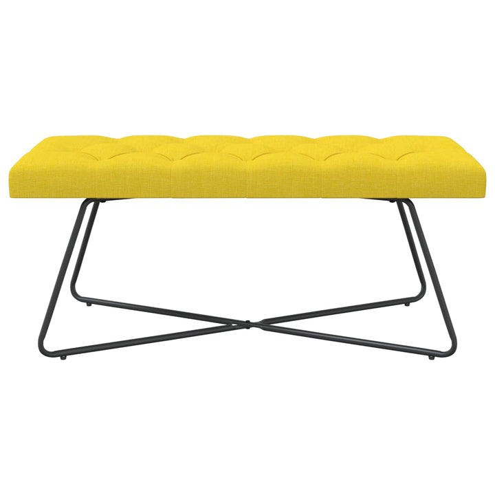 Bænk med knap tufting Lys Gul 110 x 40 x 46 cm Stof