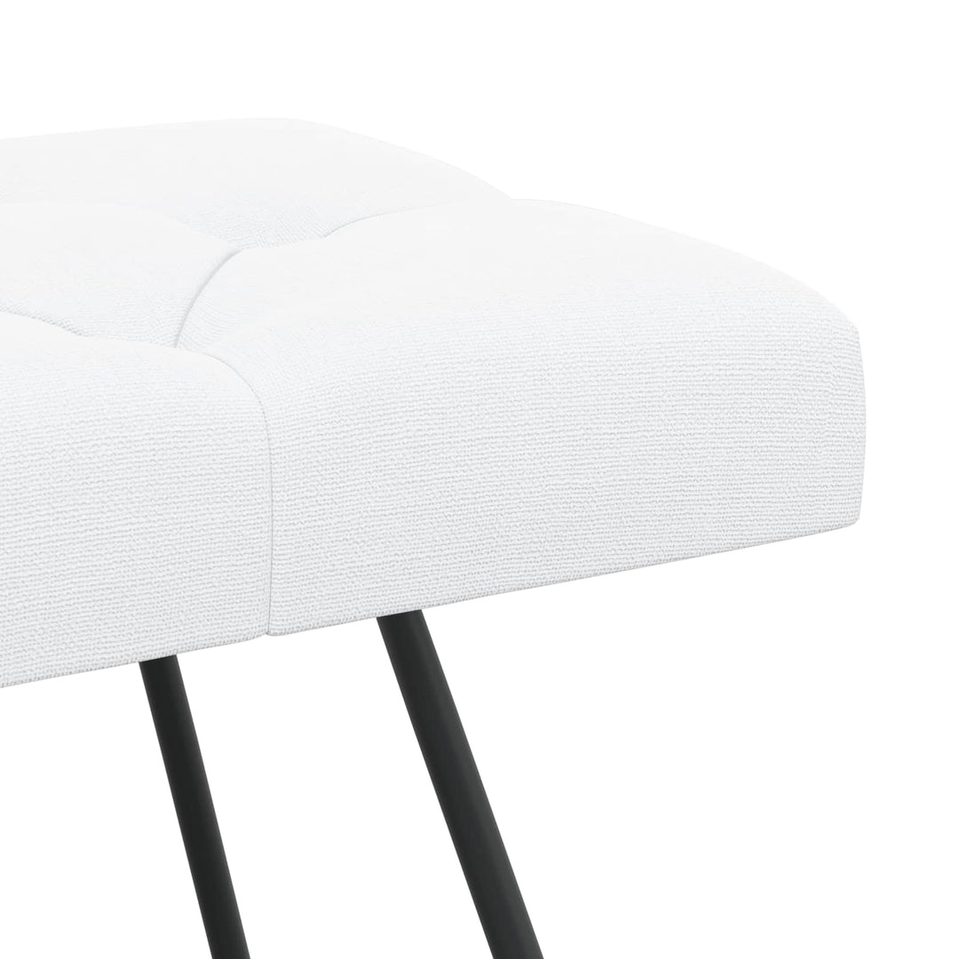 Bænk med knap tufting Hvid 110 x 40 x 46 cm Stof