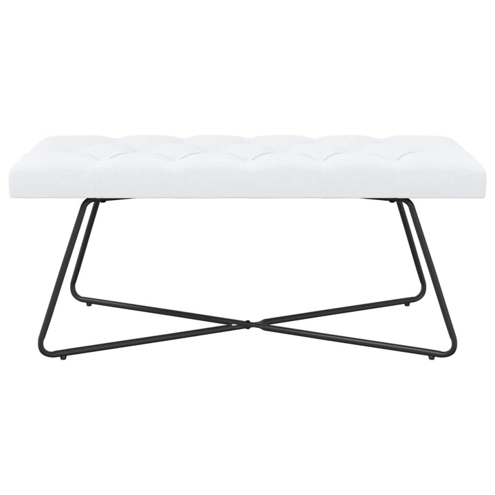 Bænk med knap tufting Hvid 110 x 40 x 46 cm Stof