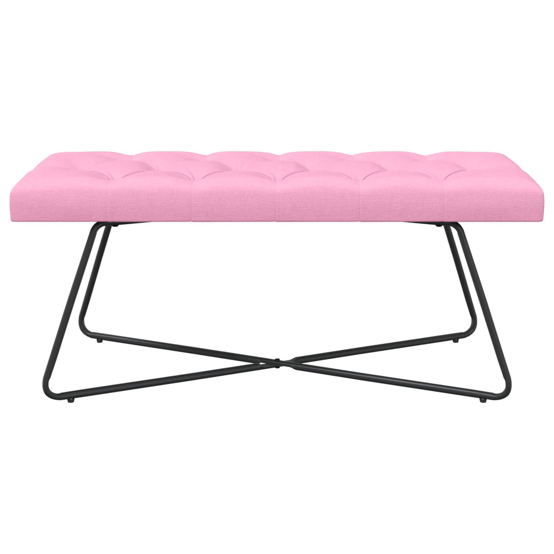 Bænk med knap tufting Lyserød 110 x 40 x 46 cm Stof